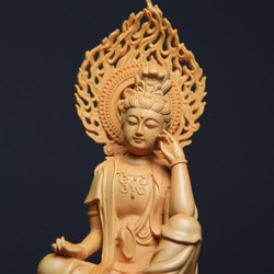 仏像  自在観音菩薩   祈る  風水  木彫仏像   仏教工芸品 7枚目の画像