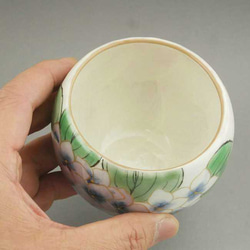 ◆商品番号　6096　あじさい　お茶呑み茶碗　陶あん　花揃え 4枚目の画像