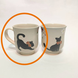 【別注品】黒猫と桜のマグカップ(B) 1枚目の画像