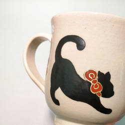 【別注品】黒猫と桜のマグカップ(B) 7枚目の画像
