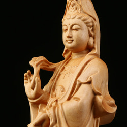 御龍観音 精密細工 木彫仏教 仏師で仕上げ品 彫刻工芸品  6枚目の画像