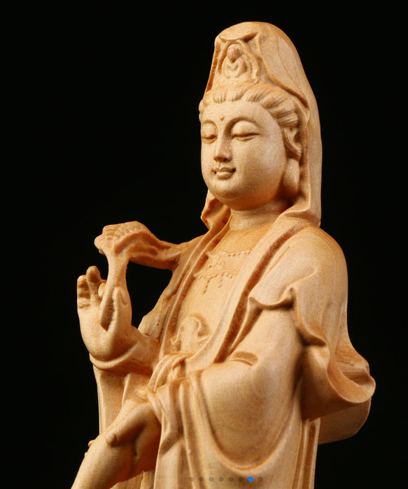 御龍観音 精密細工 木彫仏教 仏師で仕上げ品 彫刻工芸品  6枚目の画像