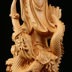 御龍観音 精密細工 木彫仏教 仏師で仕上げ品 彫刻工芸品  7枚目の画像