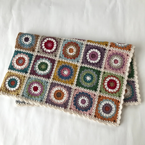 ブランケット モチーフつなぎ 楽天市場】編み物キット #3-10 モチーフつなぎのひざ掛け 編み物