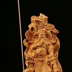 忠義関公 木の手彫り極上品  精密細工 木彫仏教 7枚目の画像