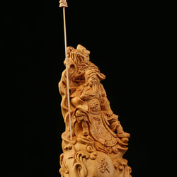 忠義関公 木の手彫り極上品  精密細工 木彫仏教 2枚目の画像