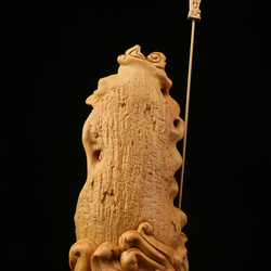 忠義関公 木の手彫り極上品  精密細工 木彫仏教 9枚目の画像