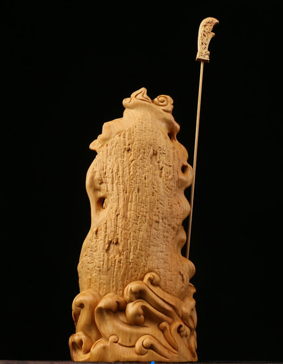 忠義関公 木の手彫り極上品  精密細工 木彫仏教 9枚目の画像
