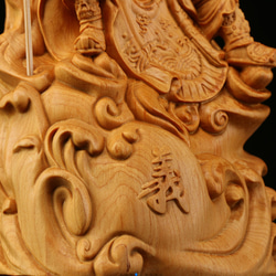 忠義関公 木の手彫り極上品  精密細工 木彫仏教 6枚目の画像