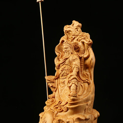 忠義関公 木の手彫り極上品  精密細工 木彫仏教 8枚目の画像