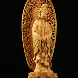 極上品  数珠観音 仏教工芸品  木彫仏像 風水  供養品 4枚目の画像