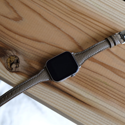 【永久保証】新作　高級革使用のApple Watchベルト　時計ベルト エトゥープ色　レザー　腕時計　革ベルト　皮　革 1枚目の画像
