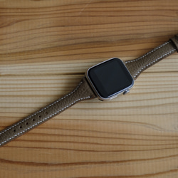 【永久保証】新作　高級革使用のApple Watchベルト　時計ベルト エトゥープ色　レザー　腕時計　革ベルト　皮　革 3枚目の画像
