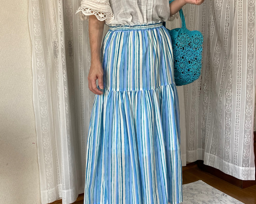 monoha ボーダーT ロングスカート　セット売り monoha ボーダーT ロングスカート セット売り ロンT ボーダー