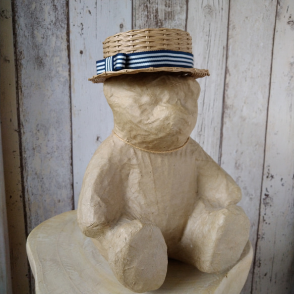 頭囲28㎝人形・ぬいぐるみ用カンカン帽　 6枚目の画像