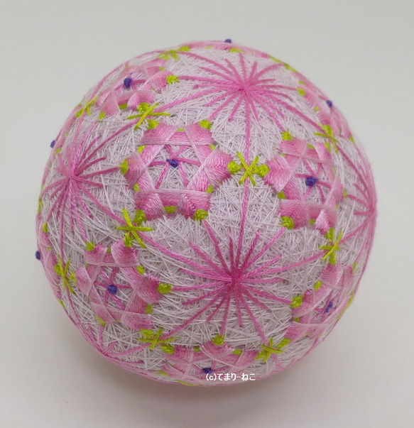 Temari“Nukiume”Sakuraji Pink 9cm Temari Temari Temari 第1張的照片