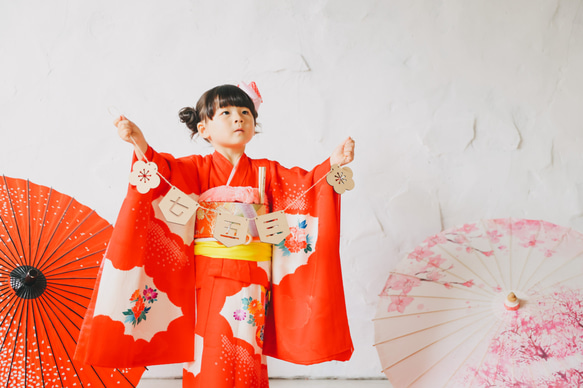 【木製　七五三　ガーランド　】七五三撮影　七五三参り　千歳飴　おうちスタジオ　撮影小物　753 初節句　レターバナー 2枚目の画像