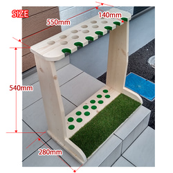 ゴルフクラブスタンド13本＋7本(前立てかけ)　無塗装磨き仕上【完成品でお届け】 7枚目の画像