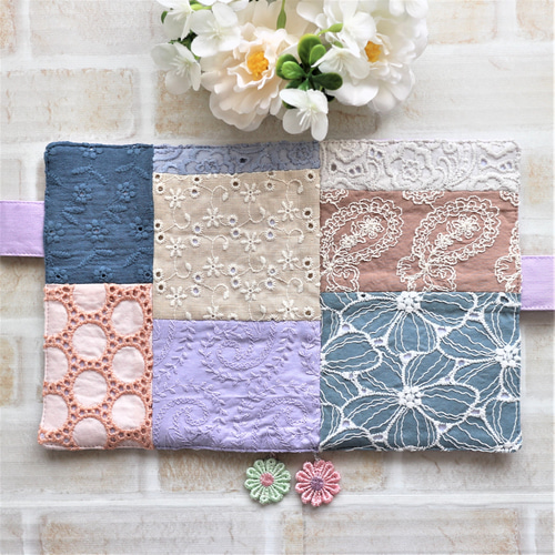 刺繍レースのパッチワーク手帳カバー（A） ほぼ日手帳オリジナル