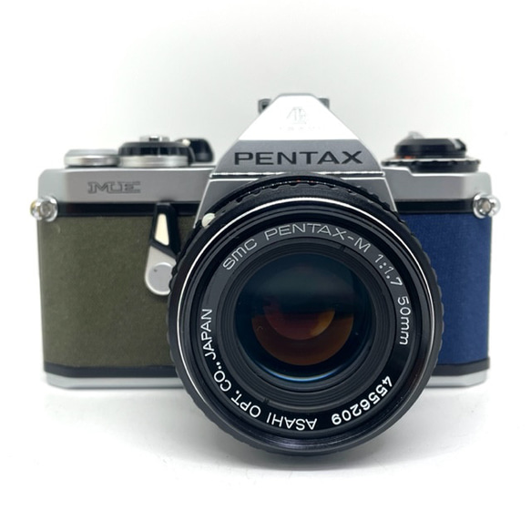 22-094　リメイクカメラ　PENTAX ME（モスグリーン・ネイビーブルー) フィルムカメラ 3枚目の画像