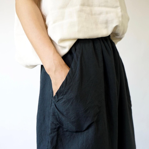 【福袋】寬鬆紗布T卹/灰色+氣球褲8/4長/黑色 第13張的照片