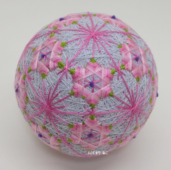 Temari“Nukiume”淺藍色粉紅色9cm Temari Temari 第2張的照片