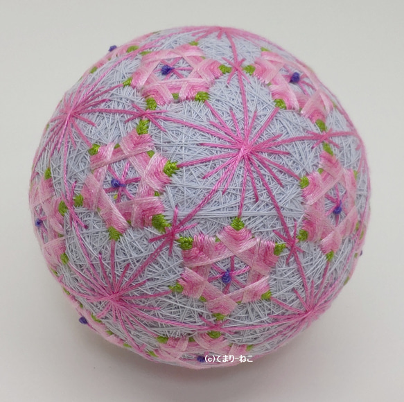 Temari“Nukiume”淺藍色粉紅色9cm Temari Temari 第1張的照片