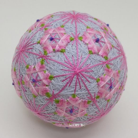 Temari“Nukiume”淺藍色粉紅色9cm Temari Temari 第3張的照片