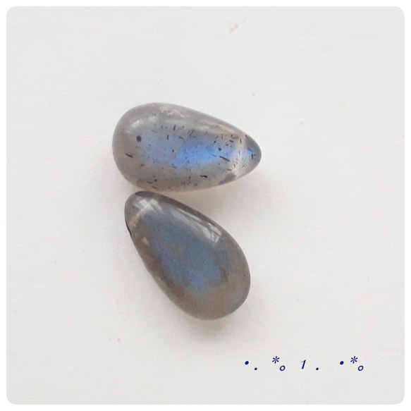 宝石質ブルーラブラドライトAAA-  ﾍﾟｱｼｪｲﾌﾟ1 2枚目の画像