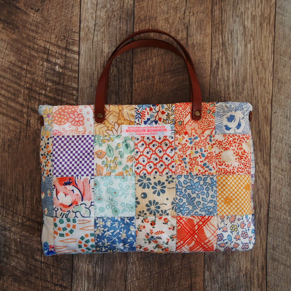 ハンドメイド パッチワークキルト フィードサック ビンテージ