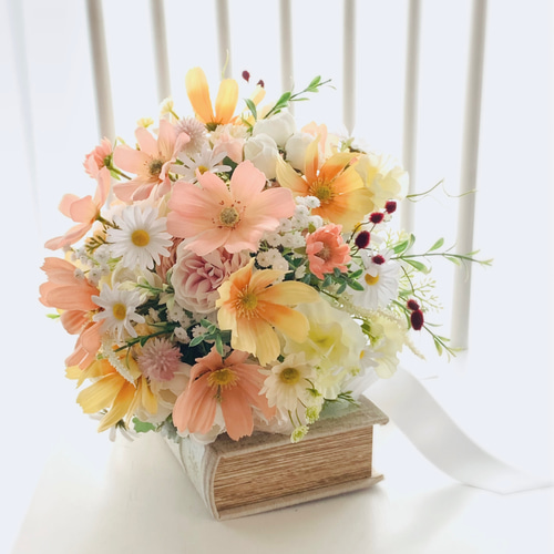 コスモスブーケ、秋桜ブーケ、ウェディングブーケ、秋ブーケ、優しい