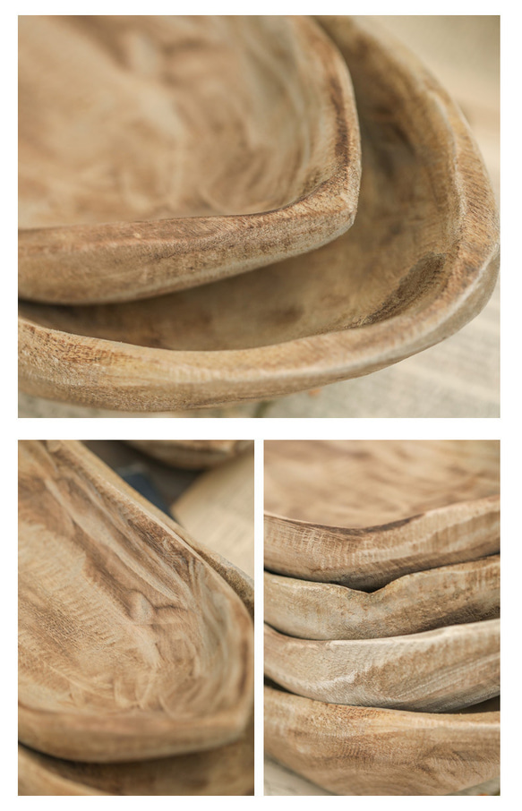 木製 舟形 飾り 小さい フルーツ プレート オーナメント 侘び寂び風 桐 レトロ 無垢材  キャンプトレイ 8枚目の画像
