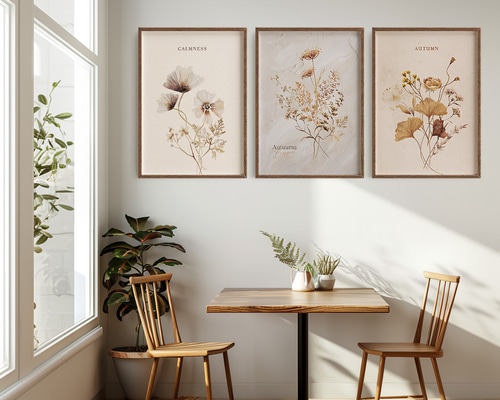 お得な3枚セット】秋の花のポスター インテリアポスター A4サイズ