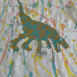kidsTシャツ110cm「 アンキロサウルス　アロサウルス　スプラッシュ」110-22814 4枚目の画像