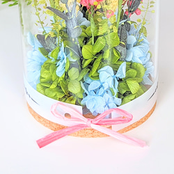 プリザーブドフラワーのガラスドーム　選べるメッセージ付きフラワーギフト・誕生日花ギフト・結婚祝・退職祝・花の贈り物 5枚目の画像