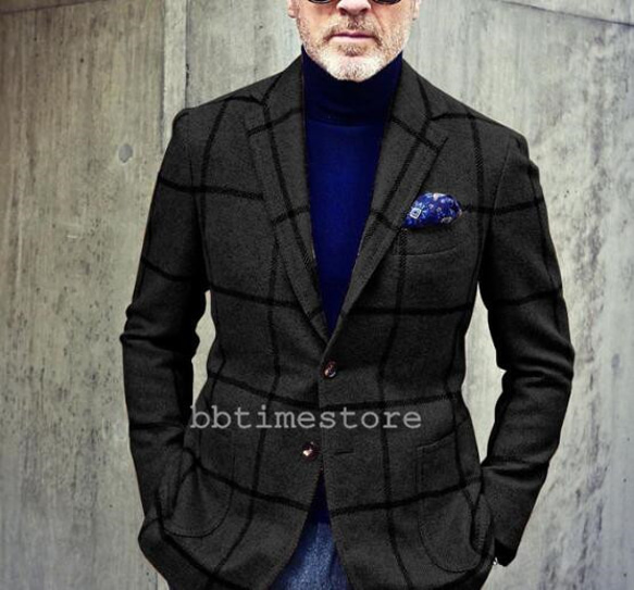 チェック柄テーラードジャケット メンズ ブレザージャケット