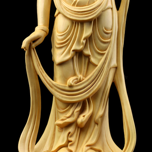 大勢至菩薩 木彫仏像 供養品 彫刻工芸品 風水 その他人形 木 錦 苑