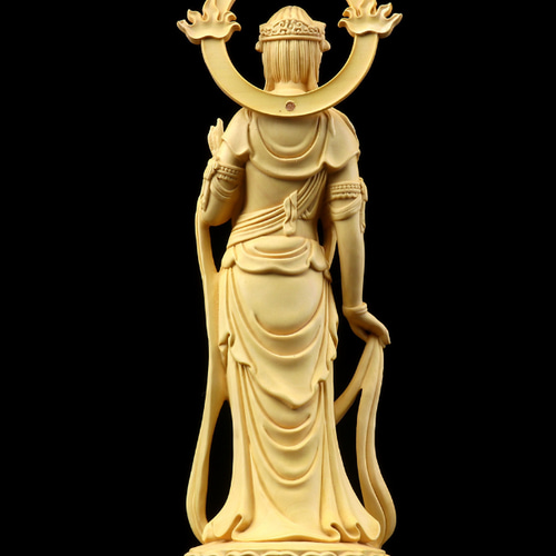 【修縁堂】彩繪切金 勢至菩薩仏像立像 供養品 木彫仏教 美術工芸品 風水 開運 大勢至菩薩 木彫仏像 供養品 彫刻工芸品 風水 その他人形 木 錦 苑