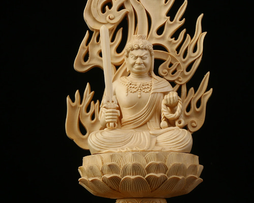 供養品 祈る 薬師如来座像 仏像坐像 木彫仏像 仏教美術品 その他人形