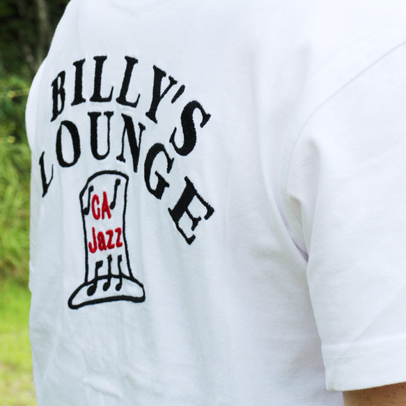 半袖ポケット付きＴシャツ　刺繍　綿　コットン　Billy's Lounge　W-22029　ホワイト 5枚目の画像