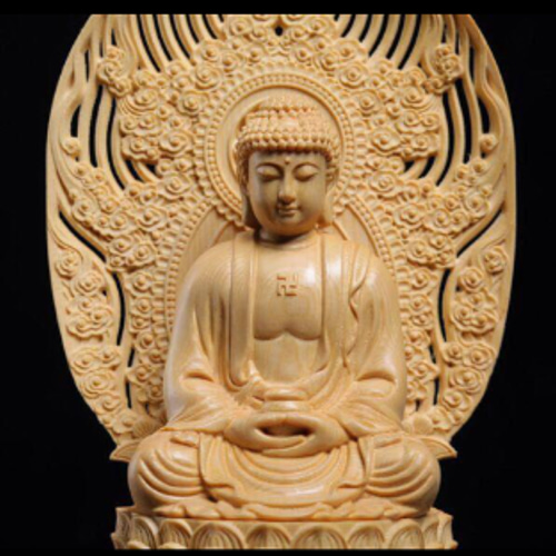 釈迦牟尼』蓮華丸台座 高級木彫り 木彫仏像 守り本尊 祈る 仏教工芸品