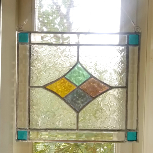 ステンドグラス　透明感あふれる　アンティーク調パネル(スタンド付) ステンドグラス アンティーク調 パネル(スタンド付) その他アート