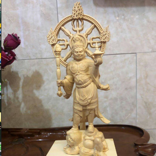 毘沙門天 七福神 特上彫 仏教工芸品 木彫仏像 置物 古美術 その他人形