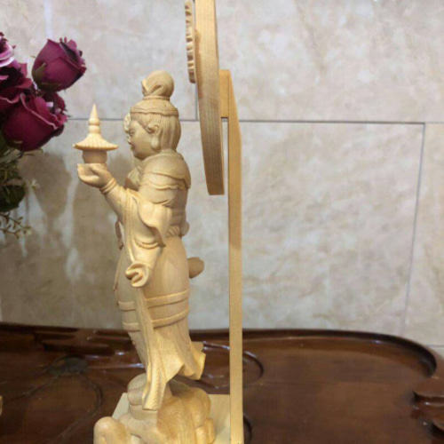 毘沙門天 七福神 特上彫 仏教工芸品 木彫仏像 置物 古美術
