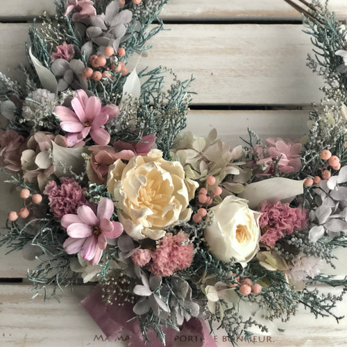 モーブピンクの三日月リース リース green green 通販 14458605