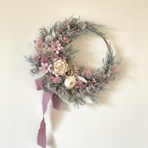 モーブピンクの三日月リース リース green green 通販 14458605