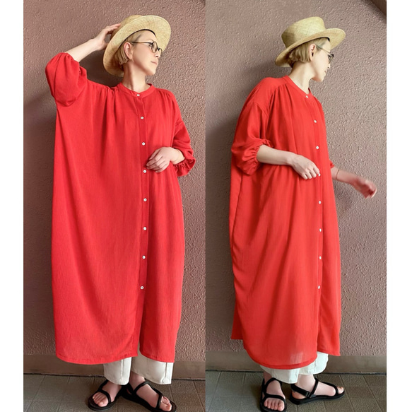 RATA❤️ゆったりビッグシルエットのロングシャツ❤️上品なお洒落カラーのやわらか素材 1枚目の画像