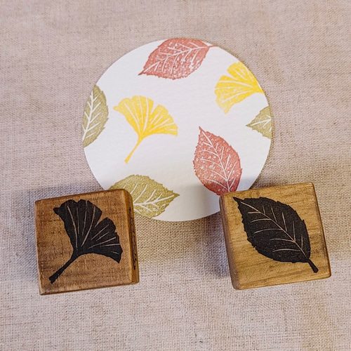 秋の葉っぱスタンプ 消しゴムはんこ はんこ・スタンプ Okacchi
