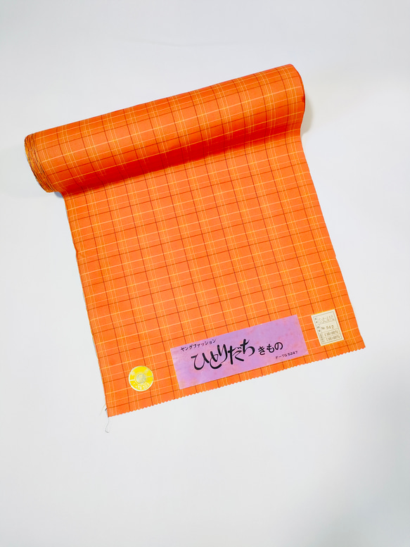 【高級正絹ネクタイ】オレンジ系 格子(タータンチェック柄)（送料無料・ラッピング無料） 7枚目の画像