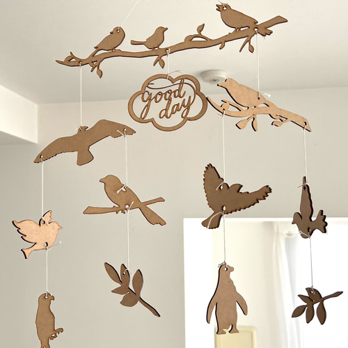おおらかに羽ばたく鳥たちのモビール モビール AilesBlanches 通販  